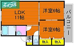 シャンポールながせE 2LDKの間取図画像