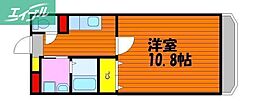マリベールHIRO 1Kの間取図画像