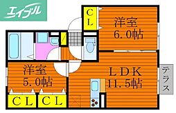 メゾンOTC 2LDKの間取図画像