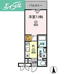 グレイス厚生町 1Kの間取図画像