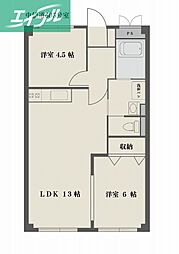 中仙道レジデンス 2LDKの間取図画像