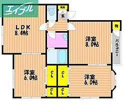 ラシェール　Ｂ棟 1階/-