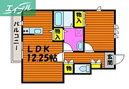 アペルトMK 1LDKの間取図画像