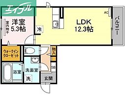 メナージュ 1LDKの間取図画像