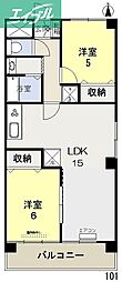 チスカワケA 2LDKの間取図画像