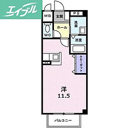 フラン・カーサ ワンルームの間取図画像