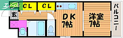 COCO中島田 1DKの間取図画像