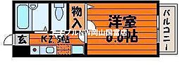グリーンパキラ 1Kの間取図画像