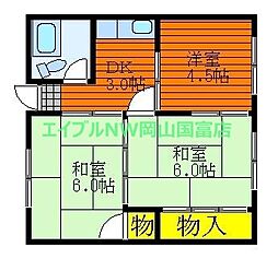 クレオハイツ国富 3DKの間取図画像