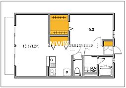 カンファーツリー 1LDKの間取図画像