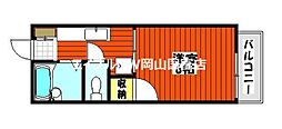 旭東ハイツ 1Kの間取図画像