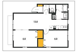 コスモス2 2LDKの間取図画像