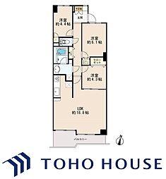 東急ドエルアルス西千葉 2SLDKの間取図画像