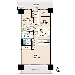 ハーバーレジデンス 2LDKの間取図画像