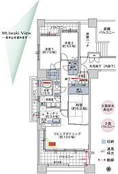 クランズスクエア大町アーバンレジデンス 3LDKの間取図画像