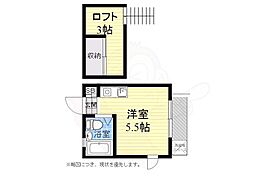 ステージ境南B 1階ワンルームの間取り