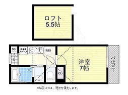 SOYO3 2階1Kの間取り