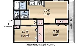 第三小野ビル 2LDKの間取図画像