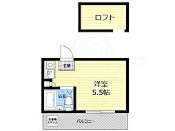シティーパーク武蔵小金井 1Kの間取図画像