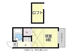 コッツウォルズ武蔵関 1Kの間取図画像