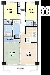 ガーデンライフ久里浜九番館 3LDKの間取図画像