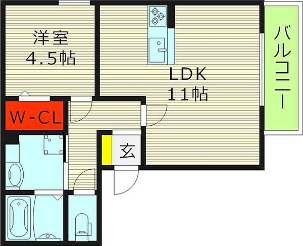 サニーガーデン鶴見 ｜大阪府大阪市鶴見区鶴見４丁目(賃貸アパート1LDK・1階・41.37㎡)の写真 その2