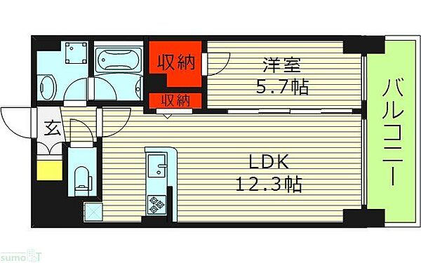 大阪府大阪市東成区中道３丁目(賃貸マンション1LDK・6階・42.04㎡)の写真 その1