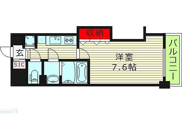 Luxe玉造II ｜大阪府大阪市東成区中本４丁目(賃貸マンション1K・8階・24.75㎡)の写真 その2