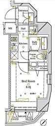 JR東海道本線 横浜駅 徒歩9分の賃貸マンション 2階1Kの間取り