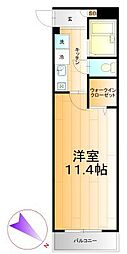 サンピア飯山満 3階1Kの間取り
