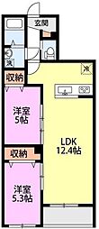 ミリアビタ夏見 2LDKの間取図画像