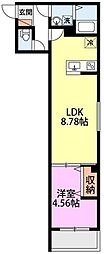 ミリアビタ夏見 1LDKの間取図画像
