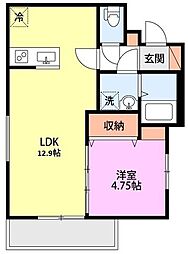 ミリアビタ夏見 1LDKの間取図画像