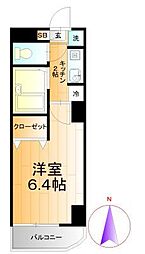 ミリアビタNo.2 1Kの間取図画像