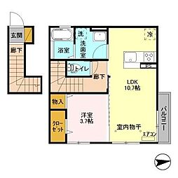 エントピア 1LDKの間取図画像