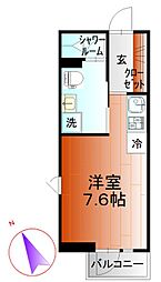 DAYBYDAYFUNABASHI ワンルームの間取図画像