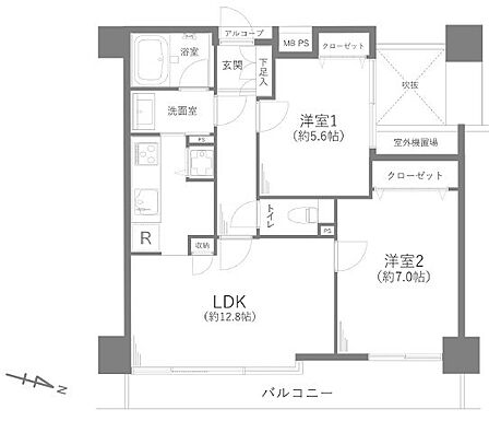 2LDK 間取り