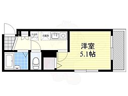 MELDIA東向島 1階1Kの間取り