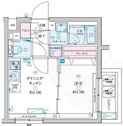 GENOVIA京成立石5 5階1DKの間取り