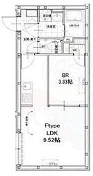 FAIR東向島 1階1LDKの間取り