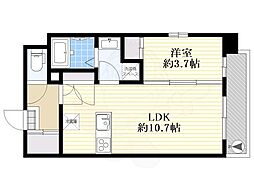 クレストコート押上 2階1LDKの間取り