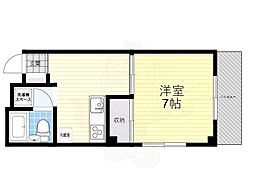 ハイブリッジA 1DKの間取図画像