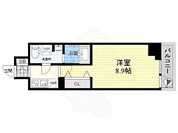 アンベリール亀戸パーク 1Kの間取図画像