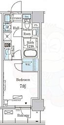 パークアクシス押上サウス 1Kの間取図画像