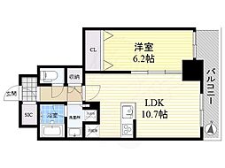 アンベリール亀戸パーク 1LDKの間取図画像