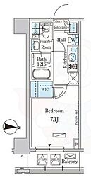 パークアクシス押上サウス 1Kの間取図画像