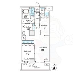 フロンティアレジデンス錦糸公園 2LDKの間取図画像