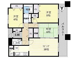 リバーサイド隅田セントラルタワー 3LDKの間取図画像