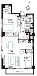 パレス三條 2LDKの間取図画像
