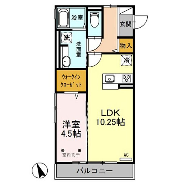 メゾン・ドゥ・ボヌール 205｜群馬県高崎市問屋町西2丁目(賃貸アパート1LDK・2階・42.00㎡)の写真 その2